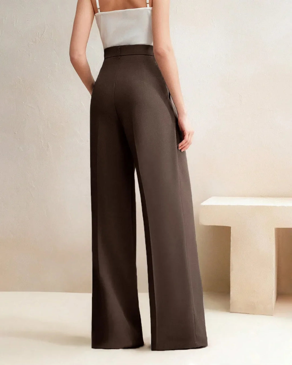 Coco High Waist Wide Leg Tailored Trousers