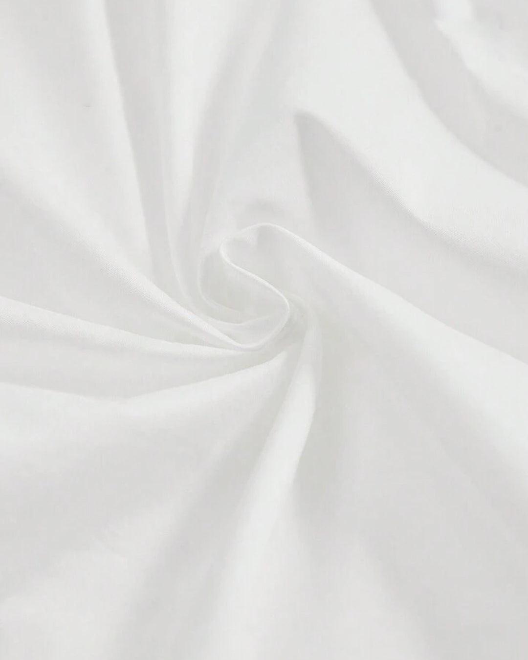 Collar Solid Pleated Zipper Long Sleeve White Shirt