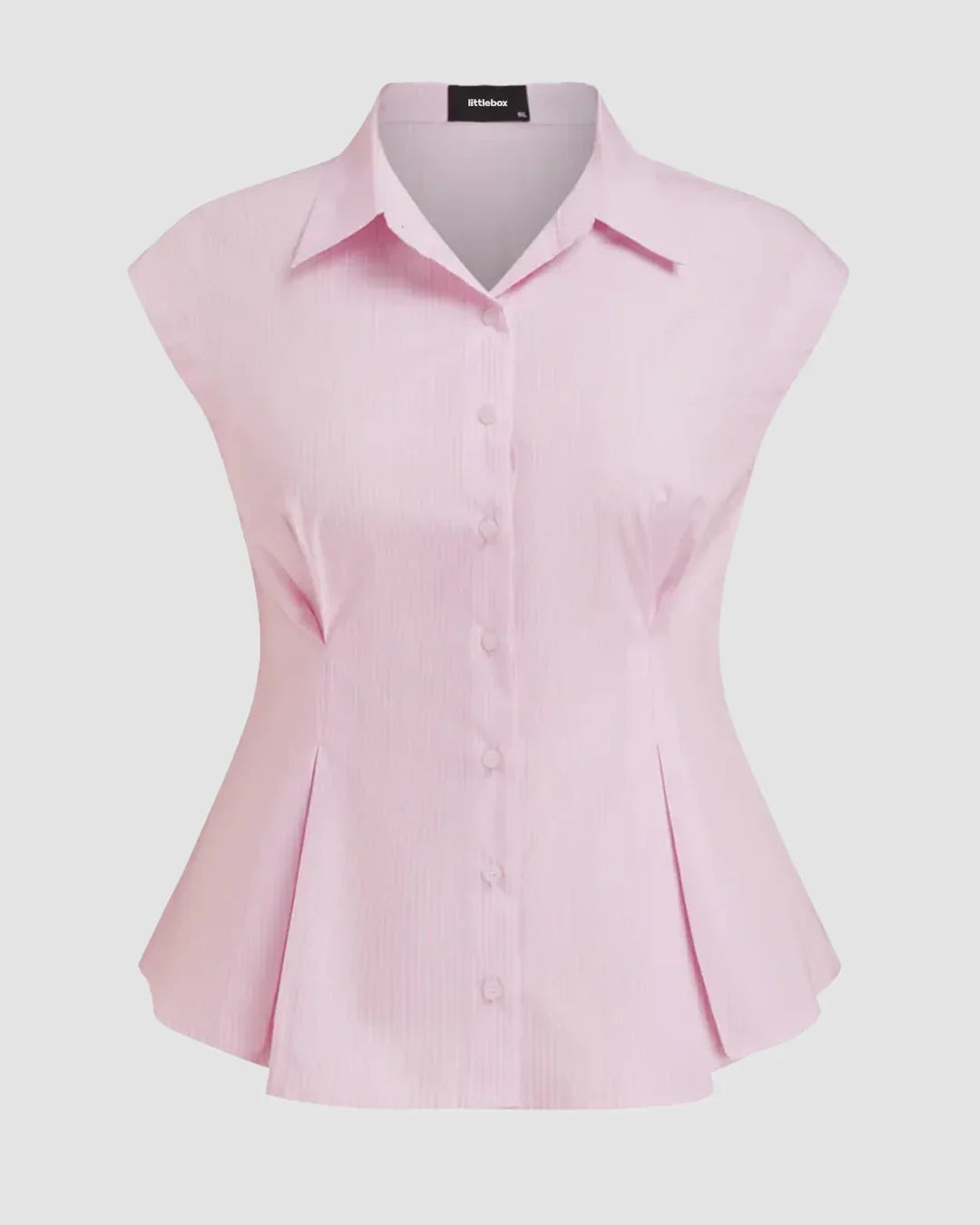 Collared Short Sleeve Button Down Shirt Curve & Plus