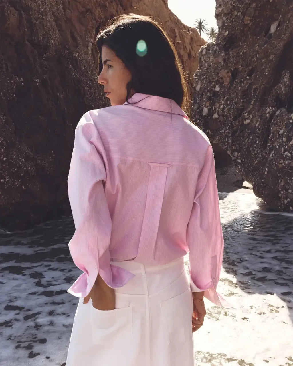 Collared Button Down Full Sleeve Formal Shirt in Pink