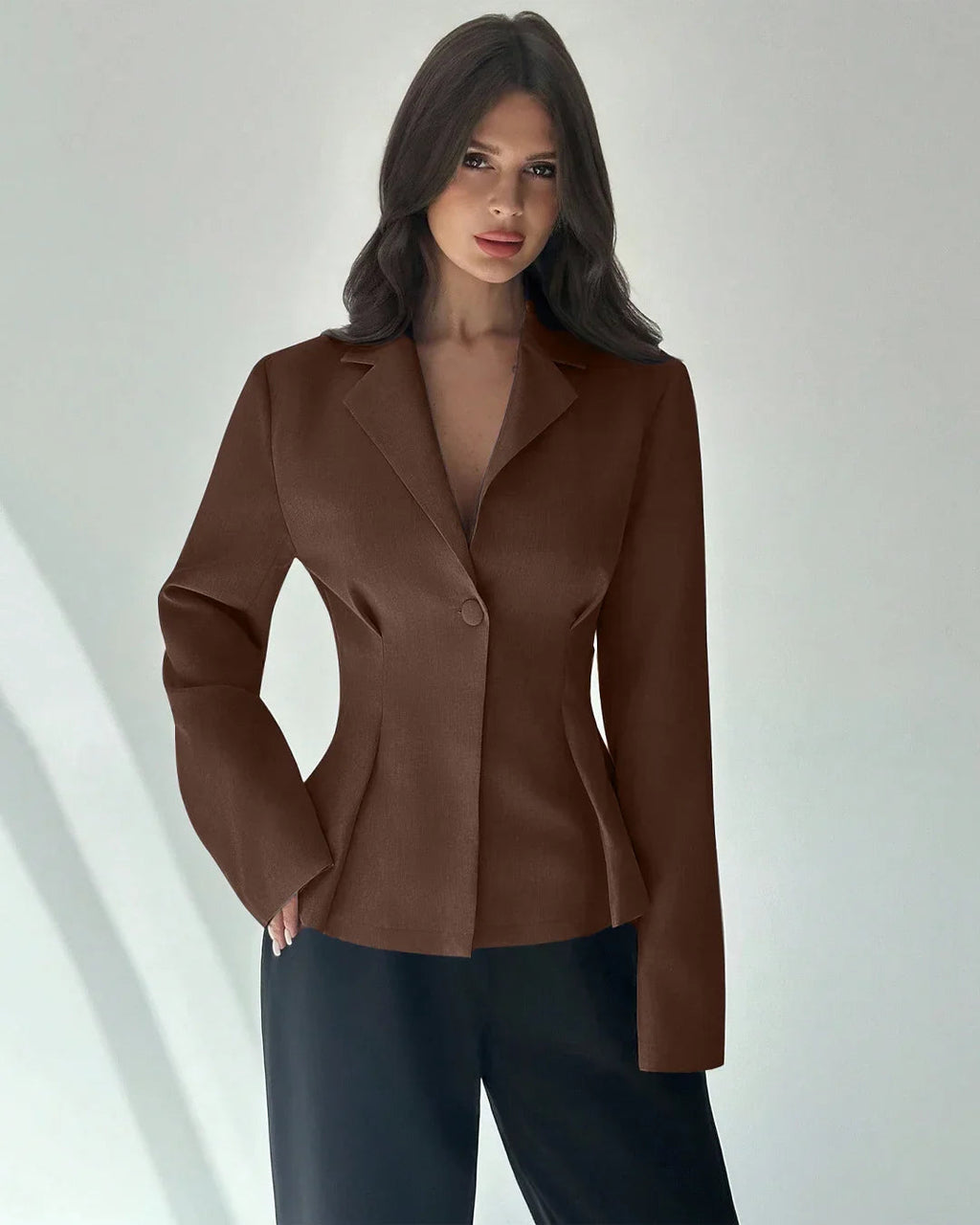 Collared Neck Tailored Fit Straight Hem Full Sleeve Shirt