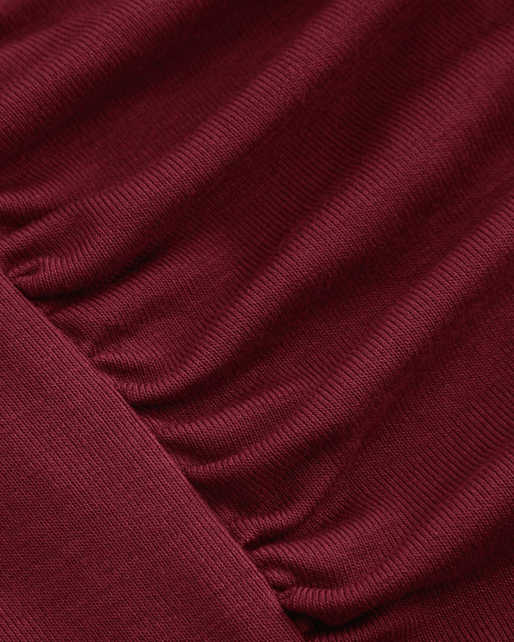 Cowl Neck Ruched Solid Mini Dress Without Belt In Maroon