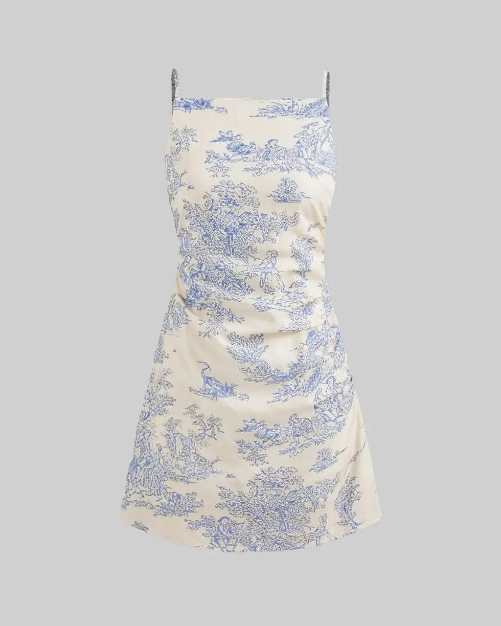 Square Neck Ruched Mini Dress