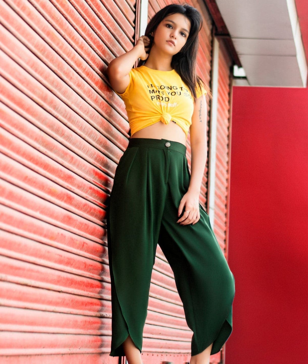 Adjustable Crepe Tulip Pants - Pinkkup