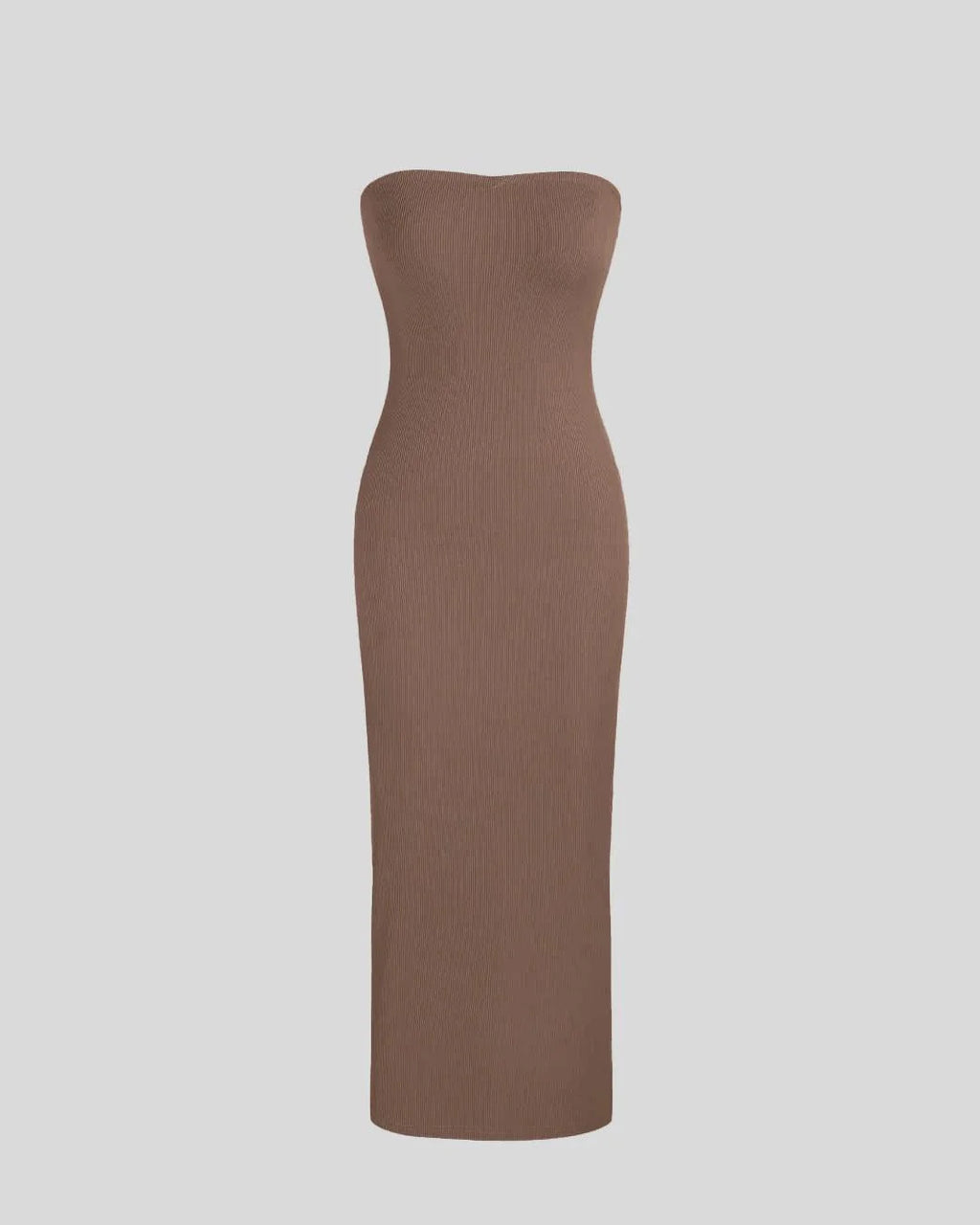 Two Piece Elegant Bodycon Dress With Shrug In Brown