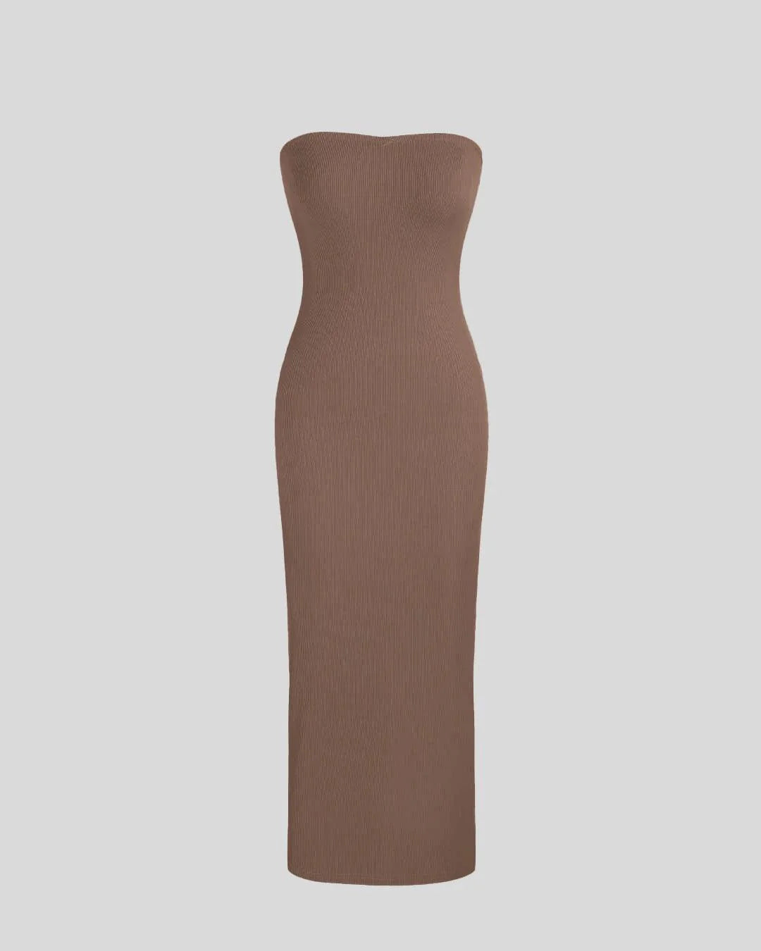 Two Piece Elegant Bodycon Dress With Shrug In Brown