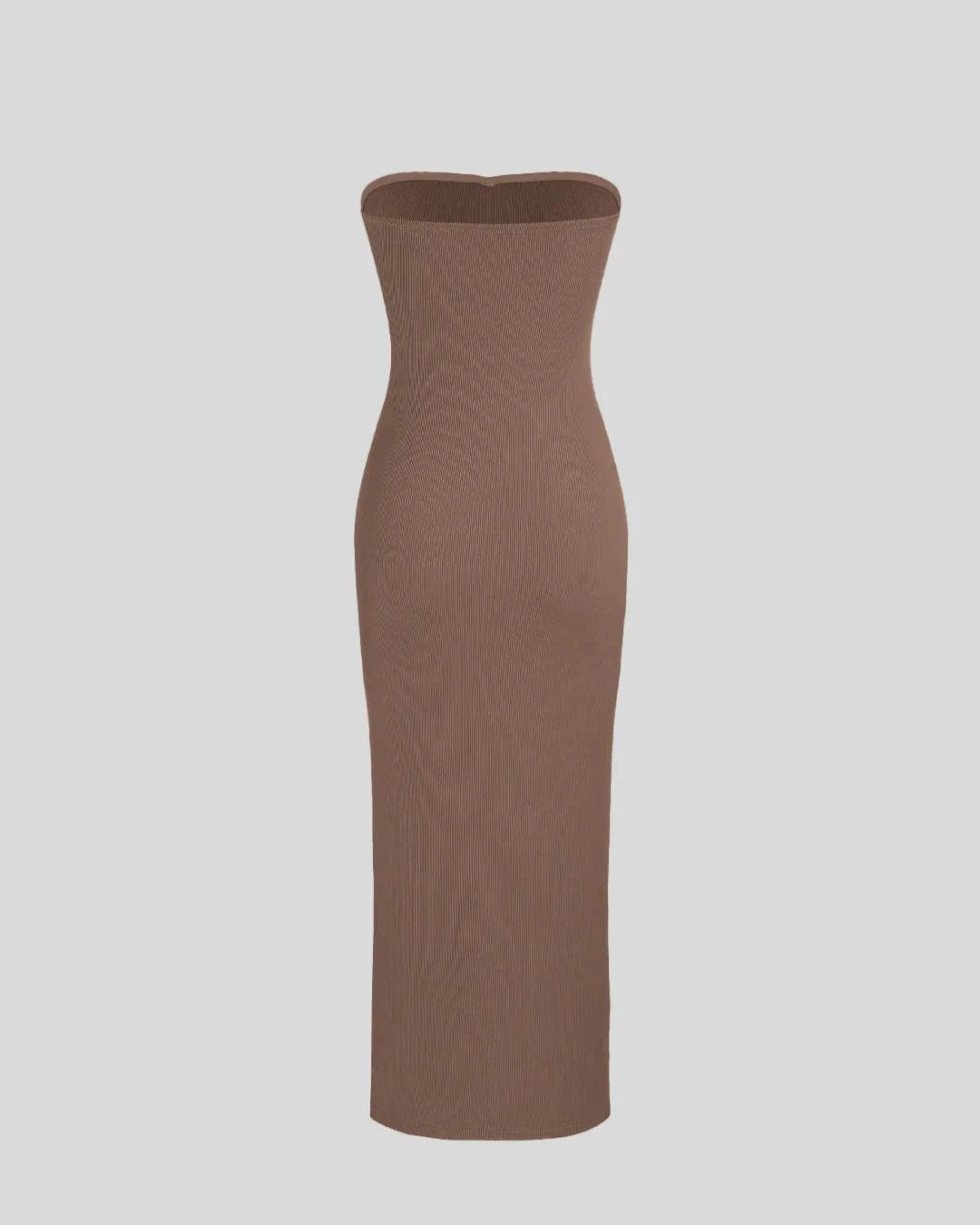 Two Piece Elegant Bodycon Dress With Shrug In Brown