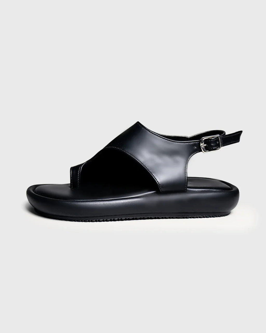 Women Black Toe Ring Flatforms