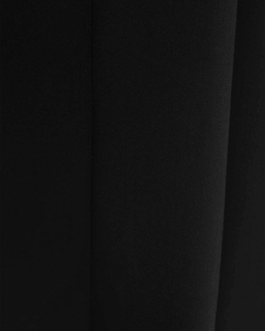 Black Midi Dress With Fitted Puff Sleeves
