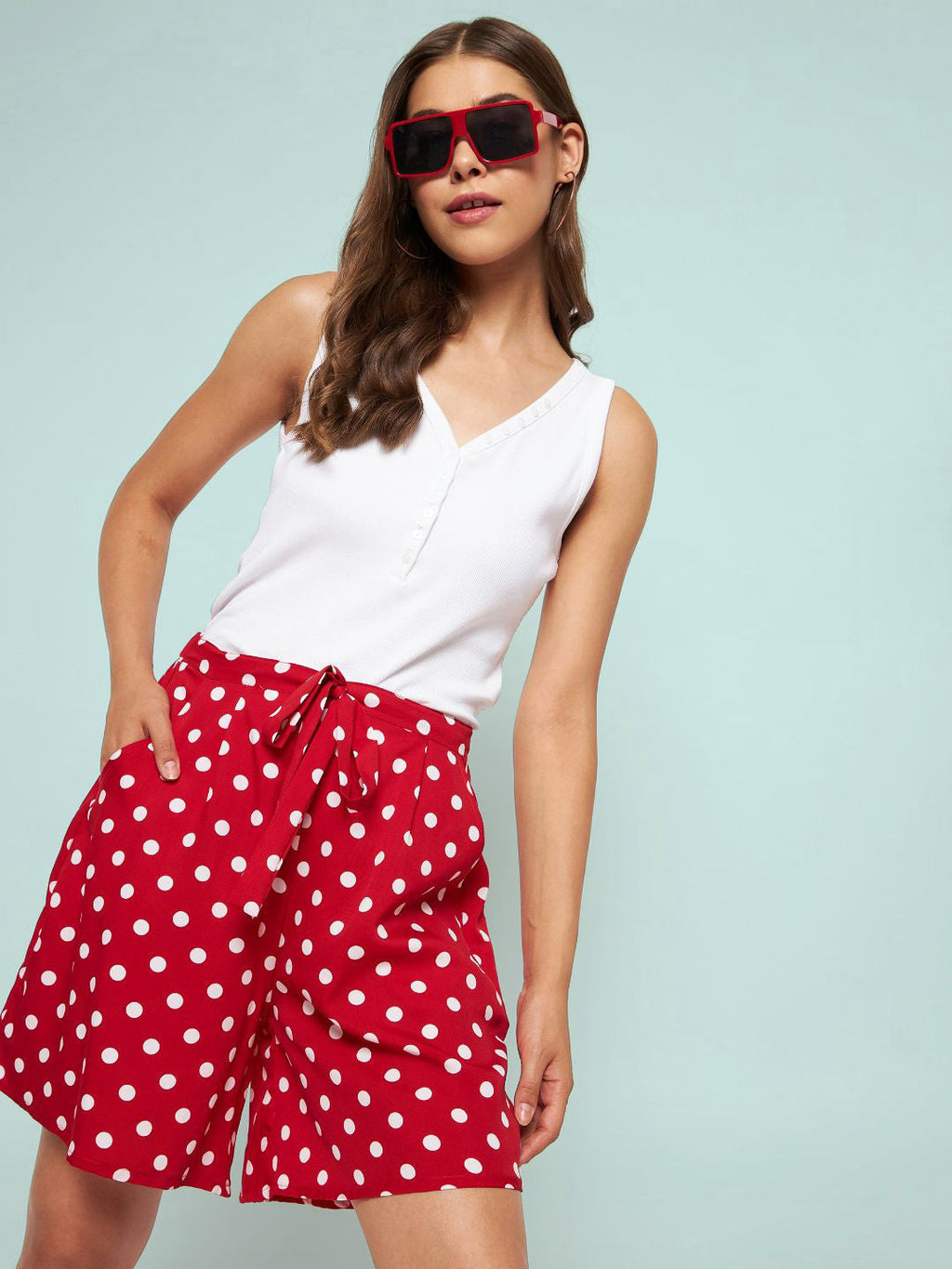 Elasticated Shorts With Belt - Pinkkup