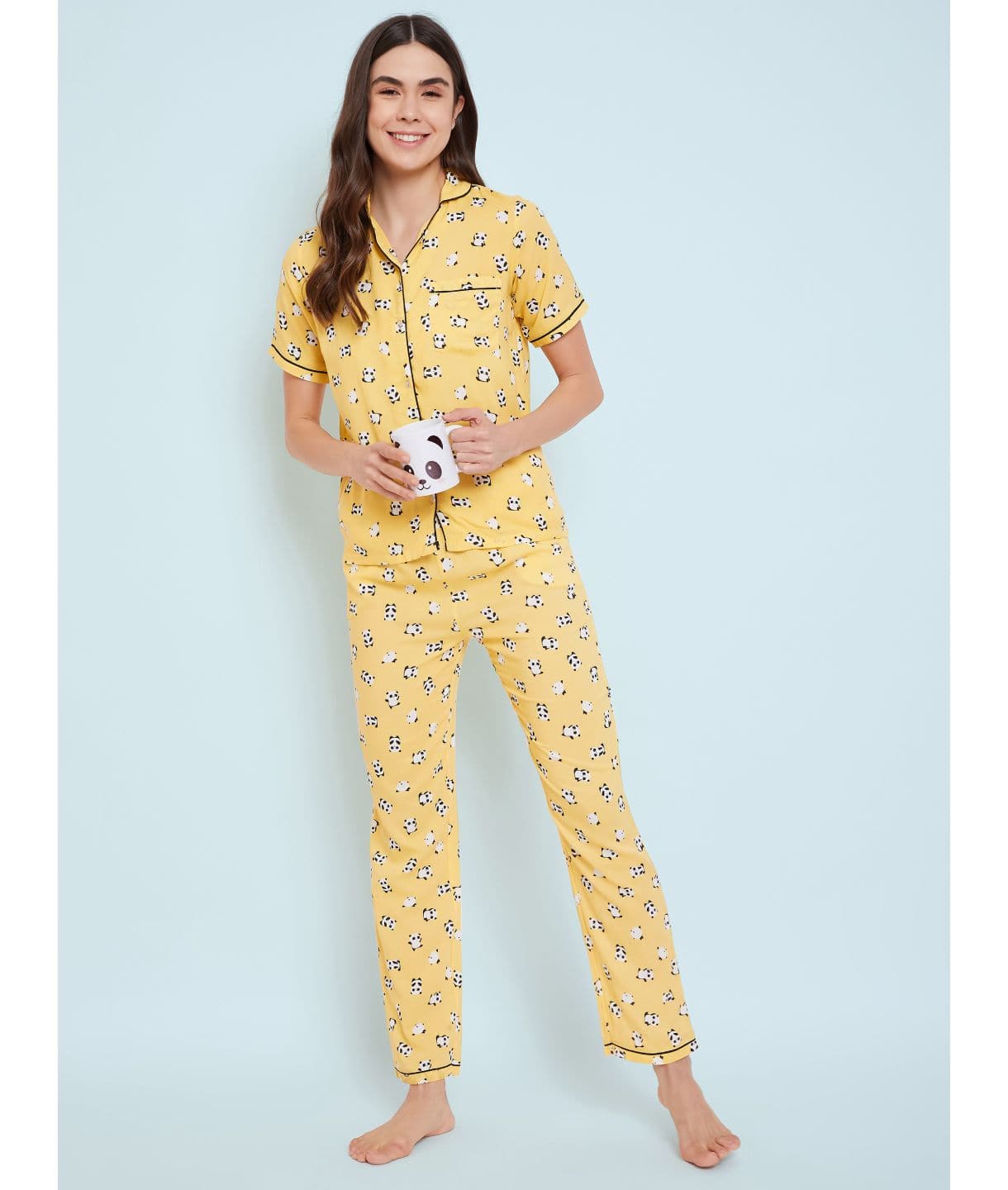 Printed Cotton Night Suit - Pinkkup