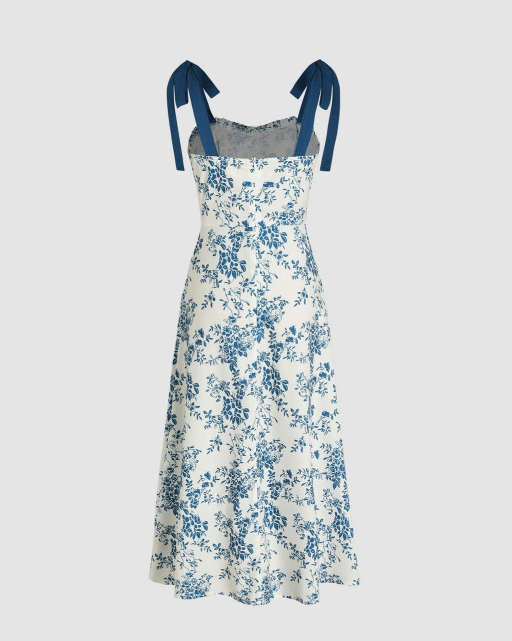 Floral Bodycon Midi Dress With Knotted Split
