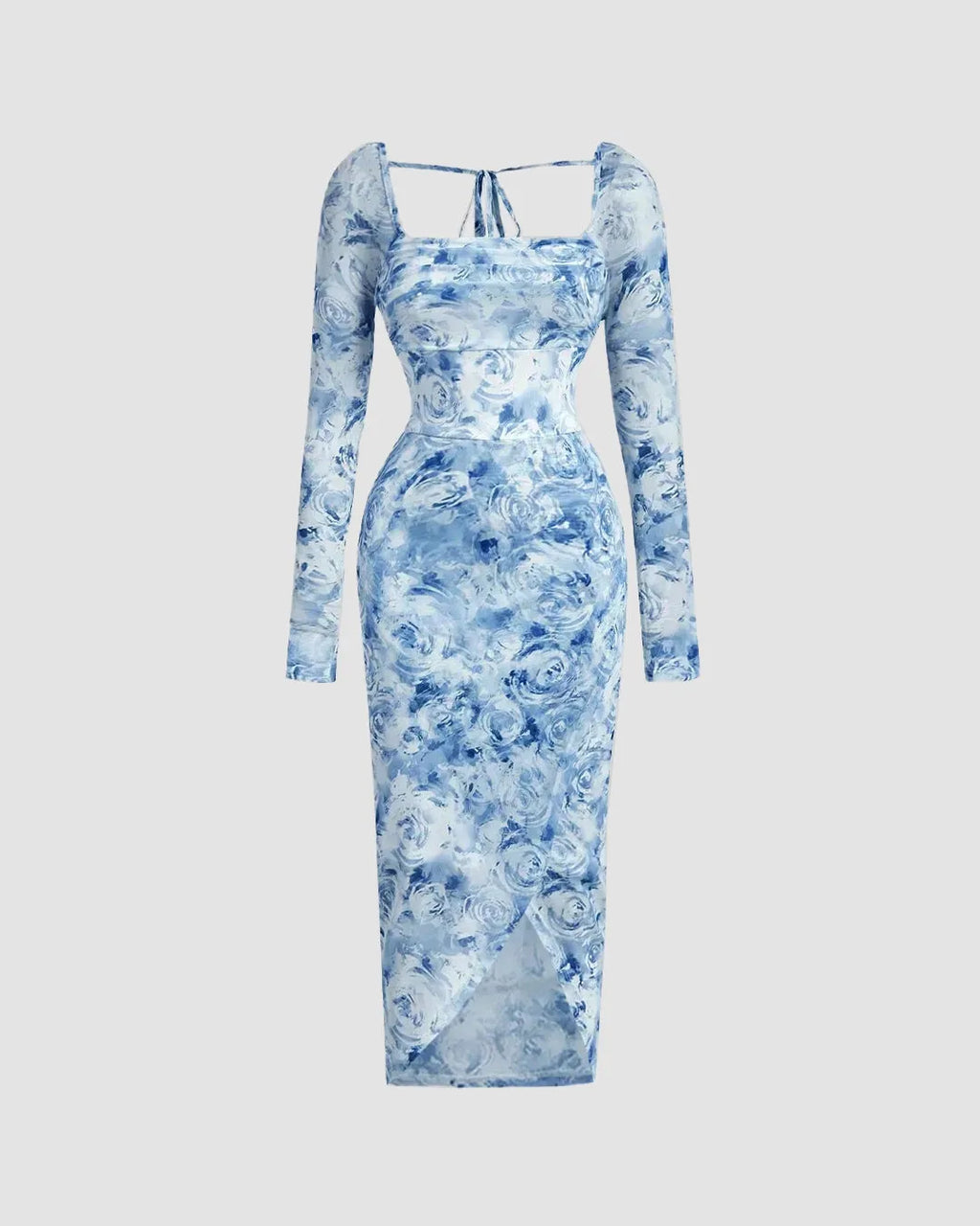 Floral Print Bodycon Long Sleeve Dress