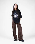 Multipockets Style Drawstring Cargo In Chocolate Brown