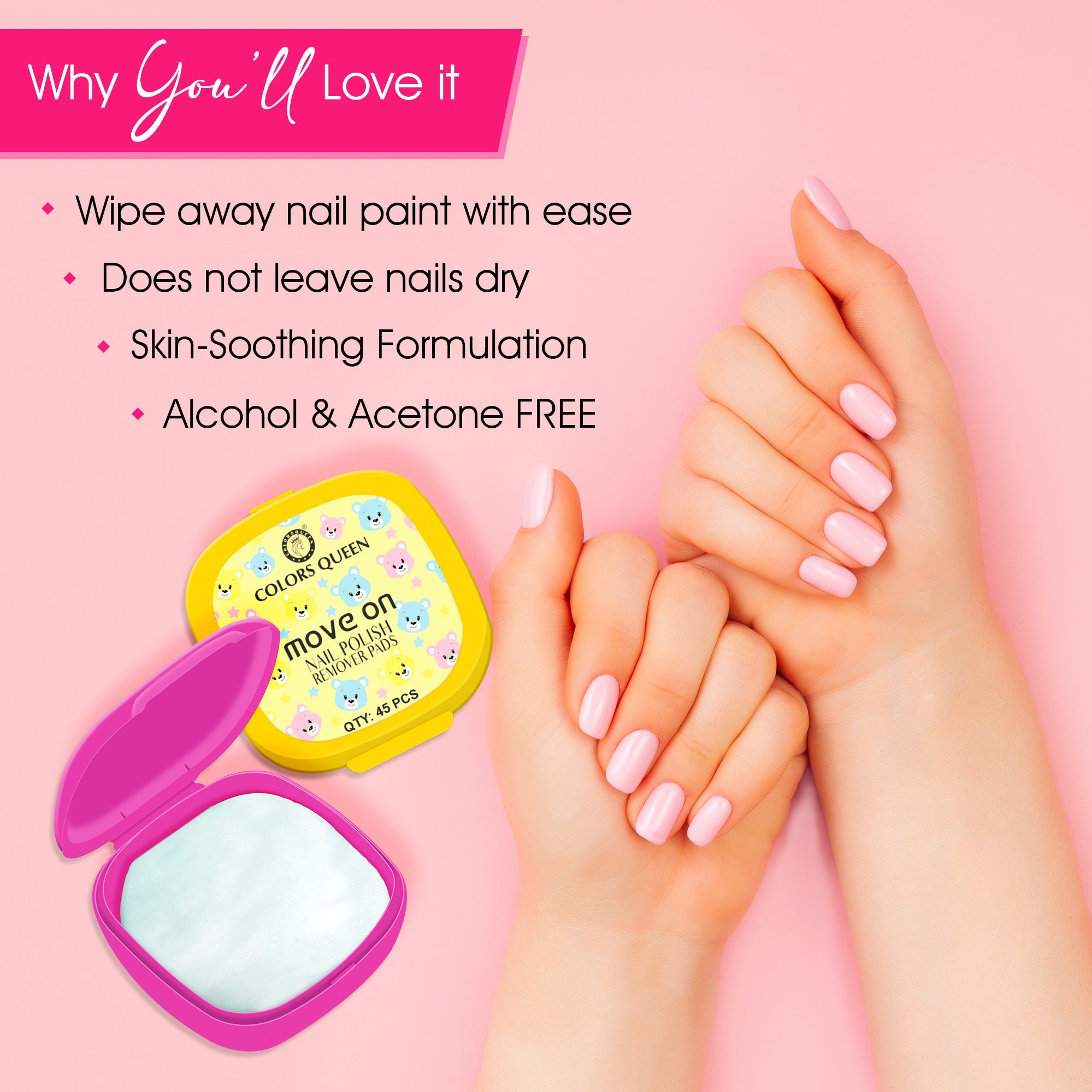 Move On Nail Polish Remover Pads | 45 Pads