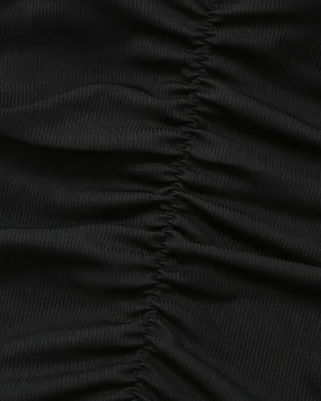 Halter Neck Dress Ruched Waist Tiered Mini in Black