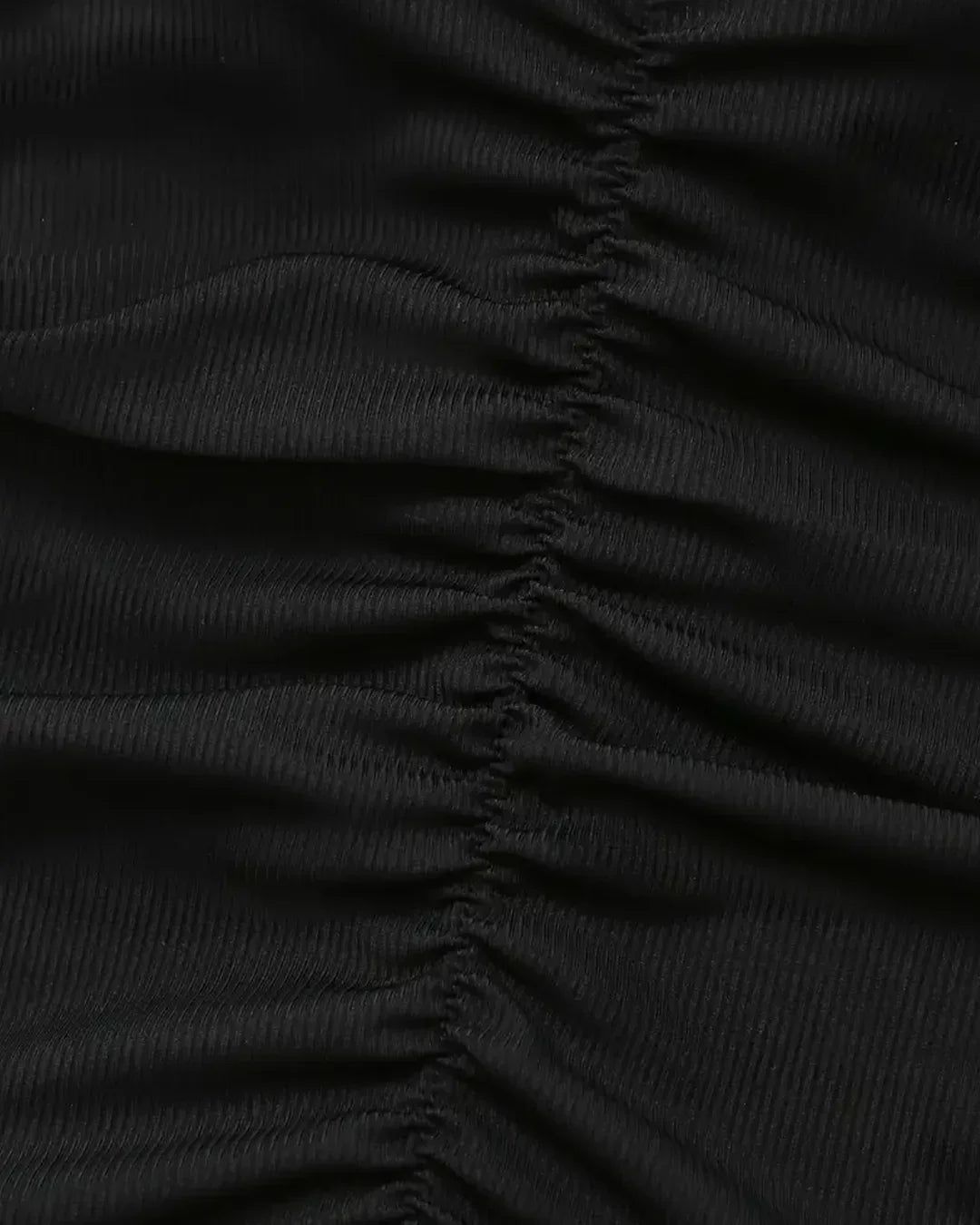 Halter Neck Dress Ruched Waist Tiered Mini in Black