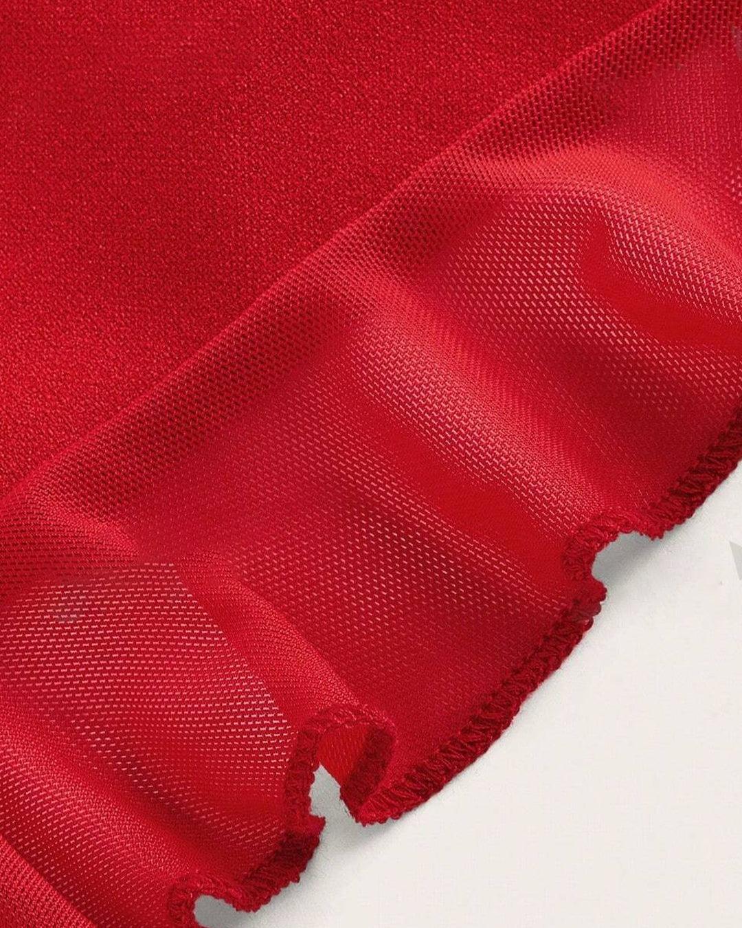 Halter Neck Ruffle Red Mini Dress