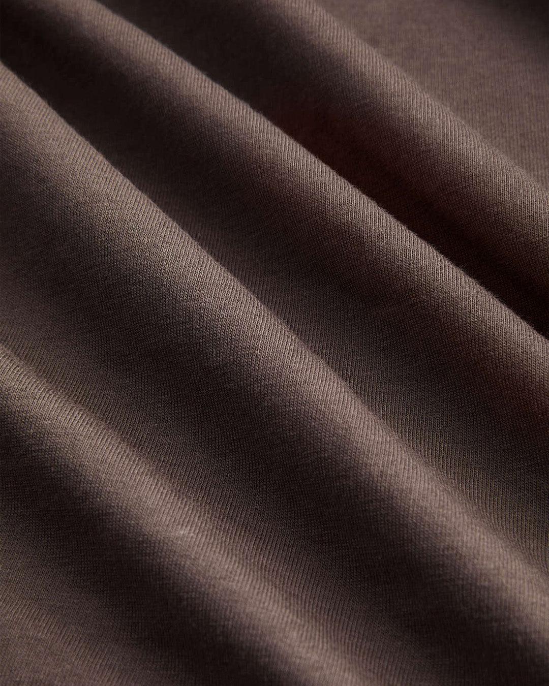 Halter Neckline Long Sleeve Top In Chocolate Brown & Avocado