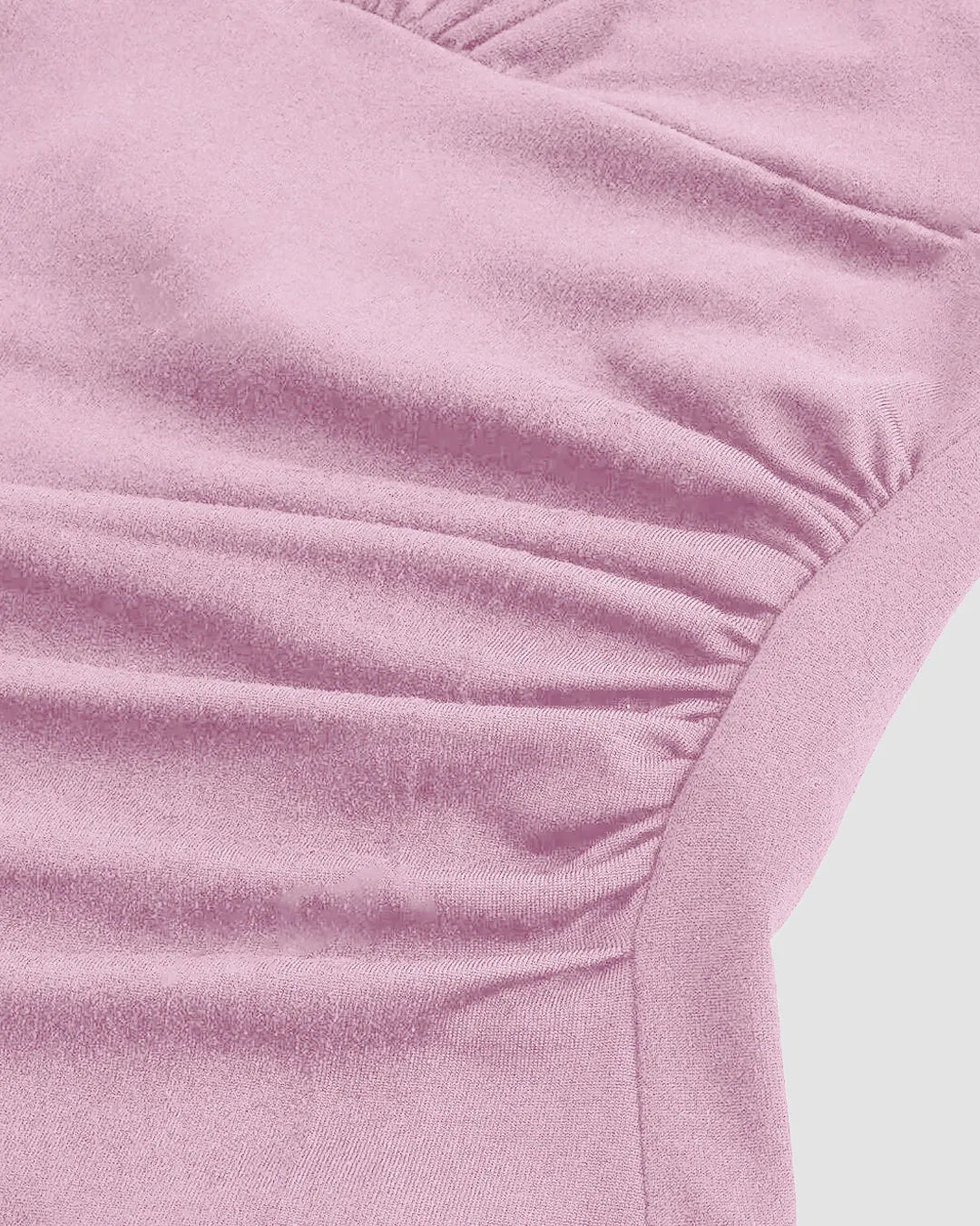 Halter Tie Waist Ruched Fitted Chic Glamour Prism Pink Tank Top