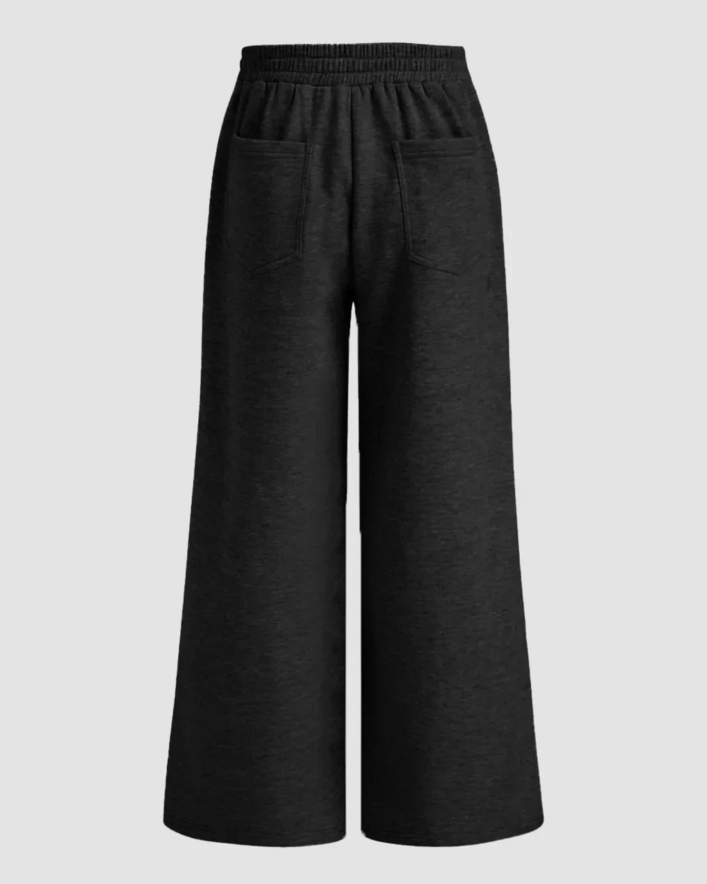 High-Rise Tie-Bow Cutout Wide Leg Pants in Black