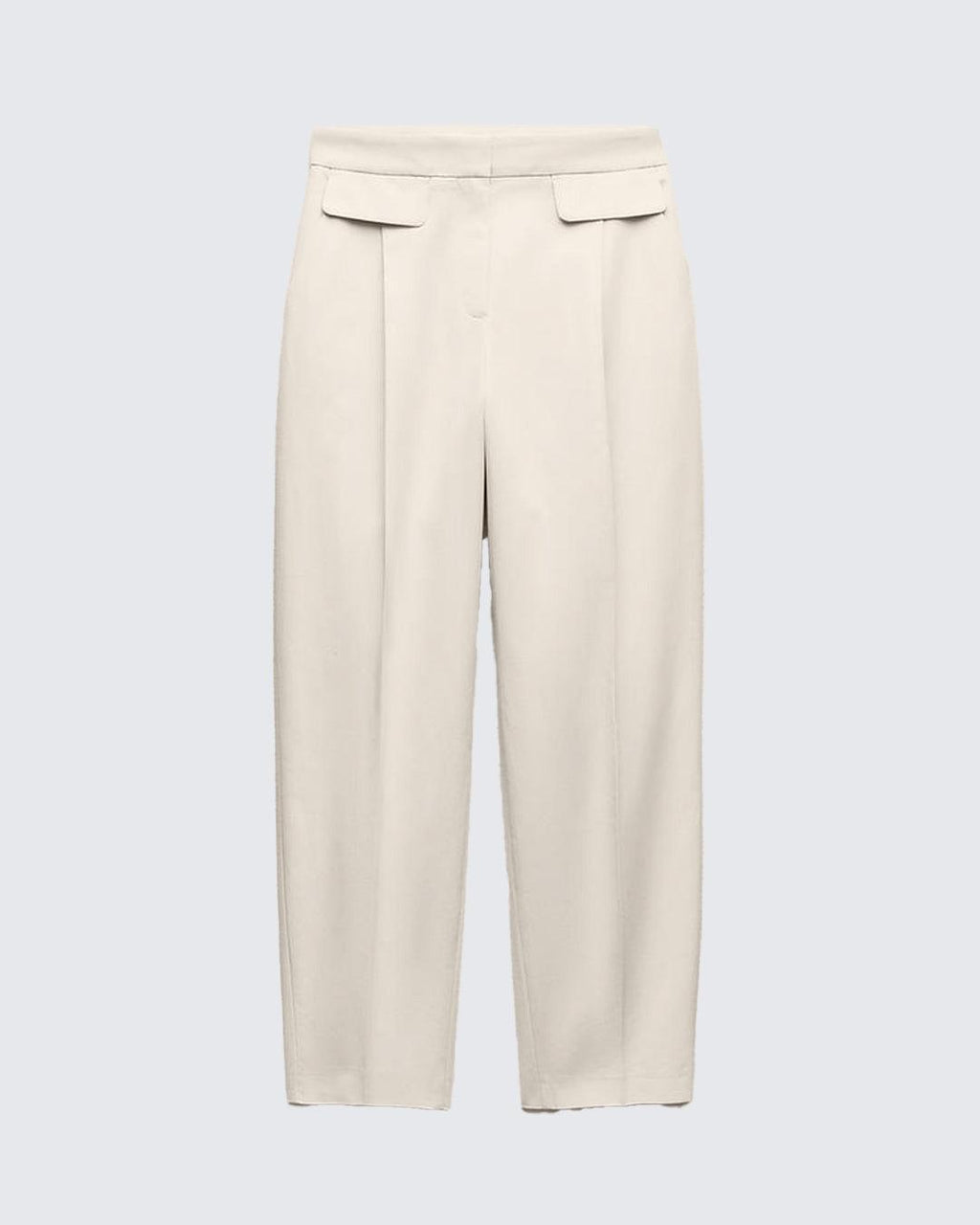 High-Waist Trousers with Flap In Off-White