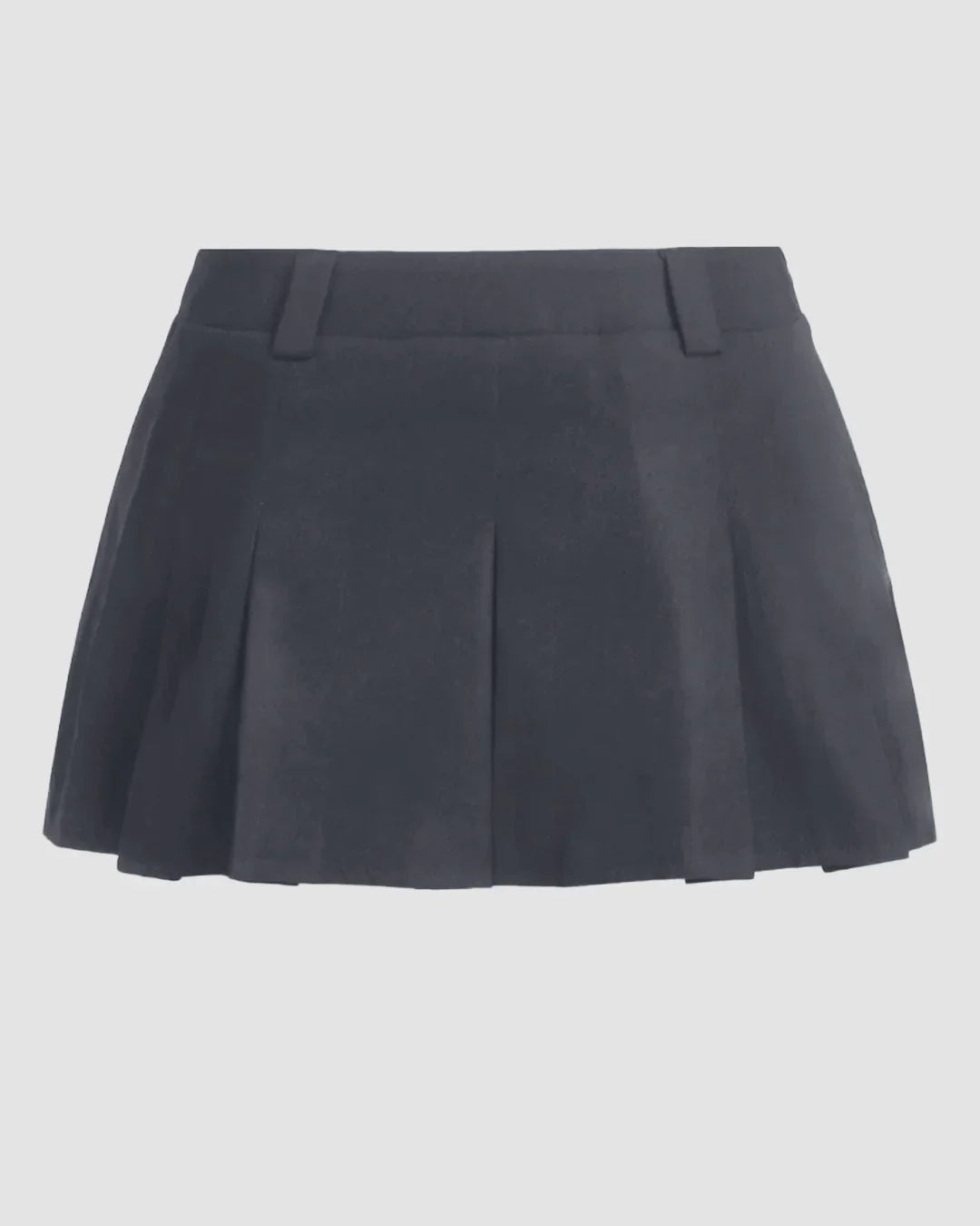 High-Waist Pleated Mini Skirt in Dark Grey