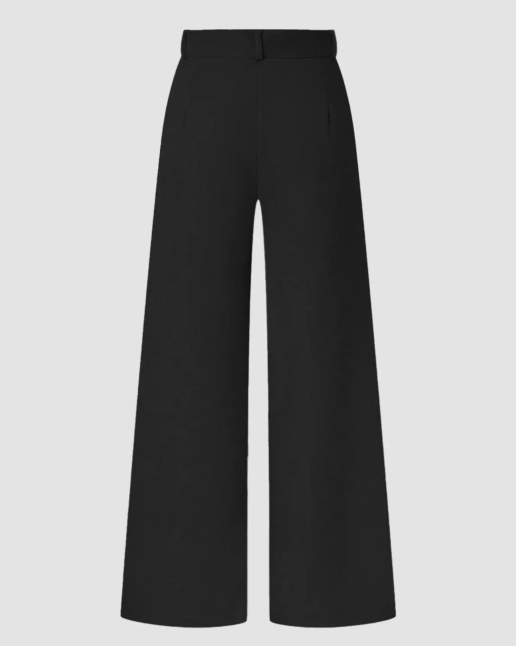 High-Waist Pleated Wide-Leg Trousers in Black
