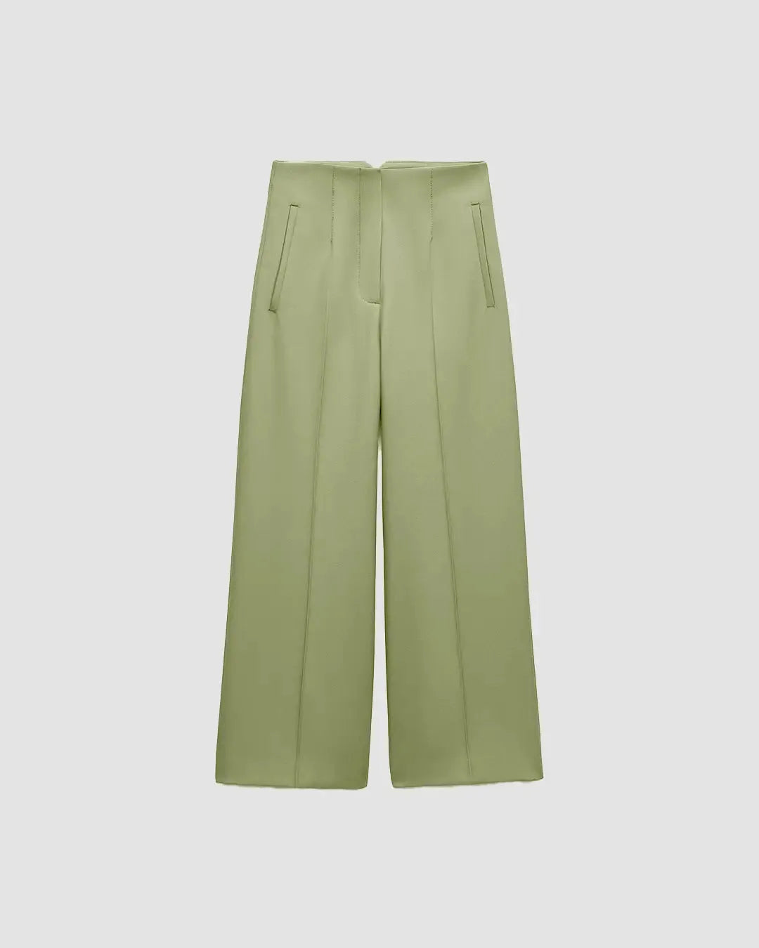 High-waist Culotte Trouser in Light Green
