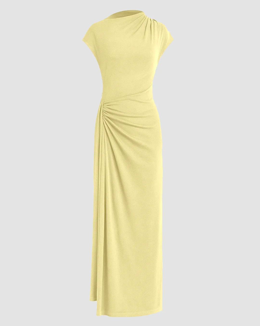 High Neck Bodycon Dress in Yellow