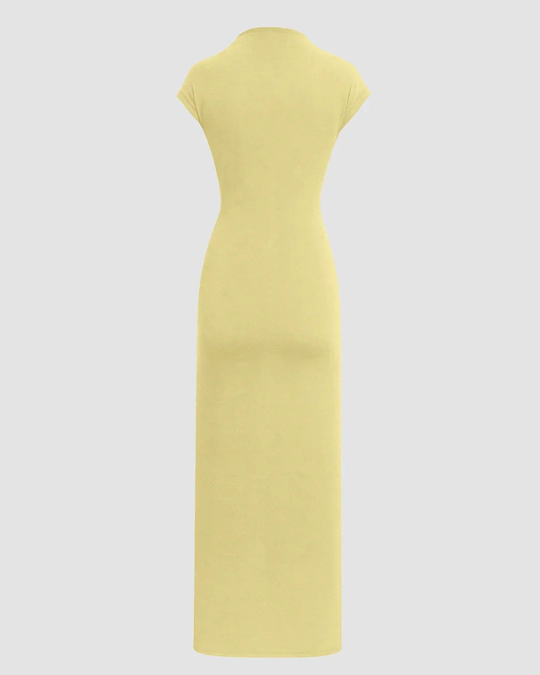 High Neck Bodycon Dress in Yellow
