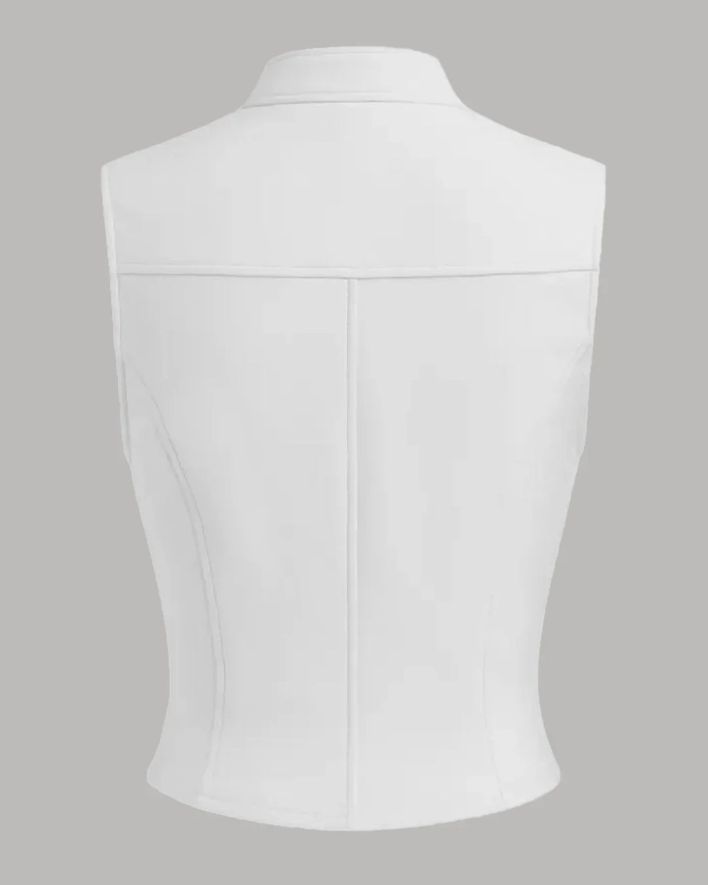 High Neck Zipper Front Tank Top in White