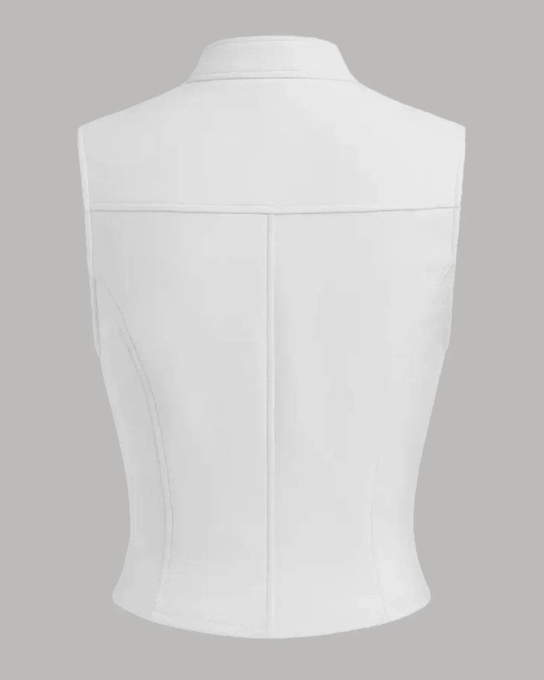 High Neck Zipper Front Tank Top in White