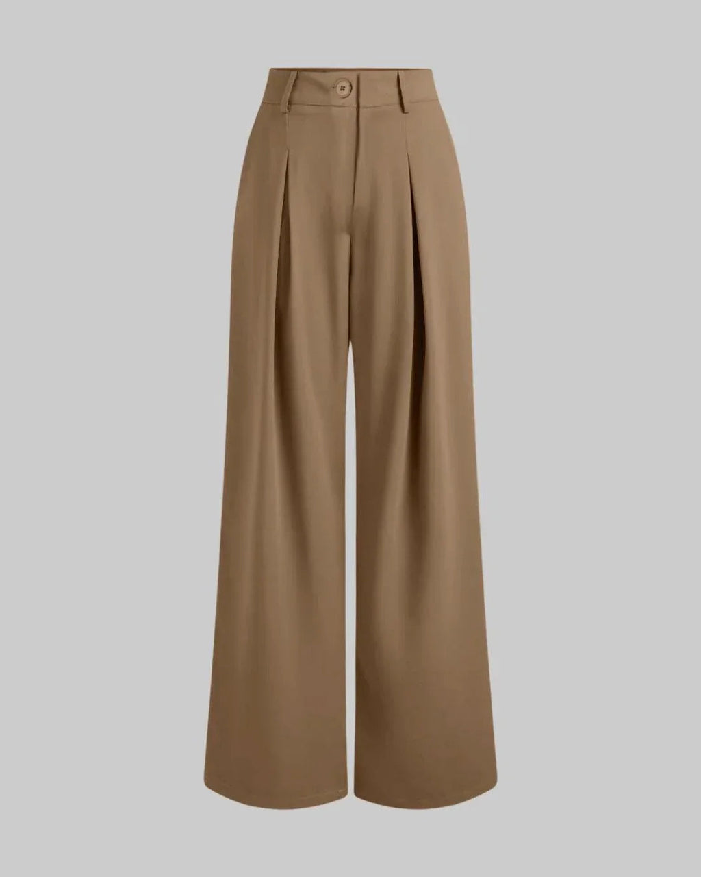 High Rise Korean Style Wide Leg Trousers in Brown