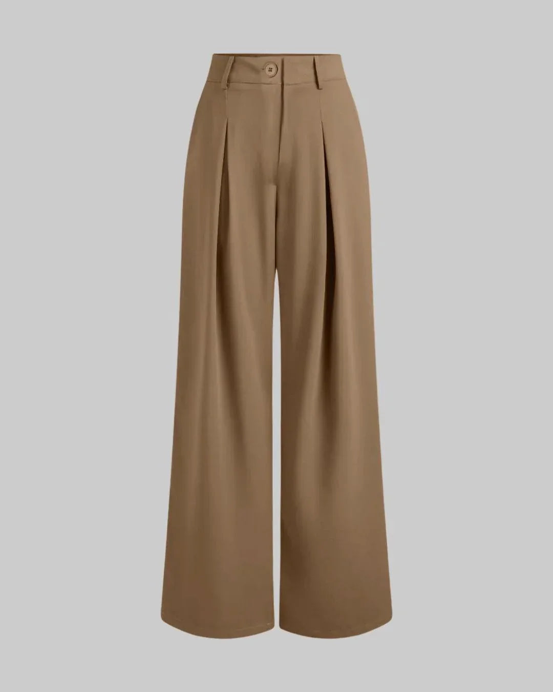 High Rise Korean Style Wide Leg Trousers in Brown