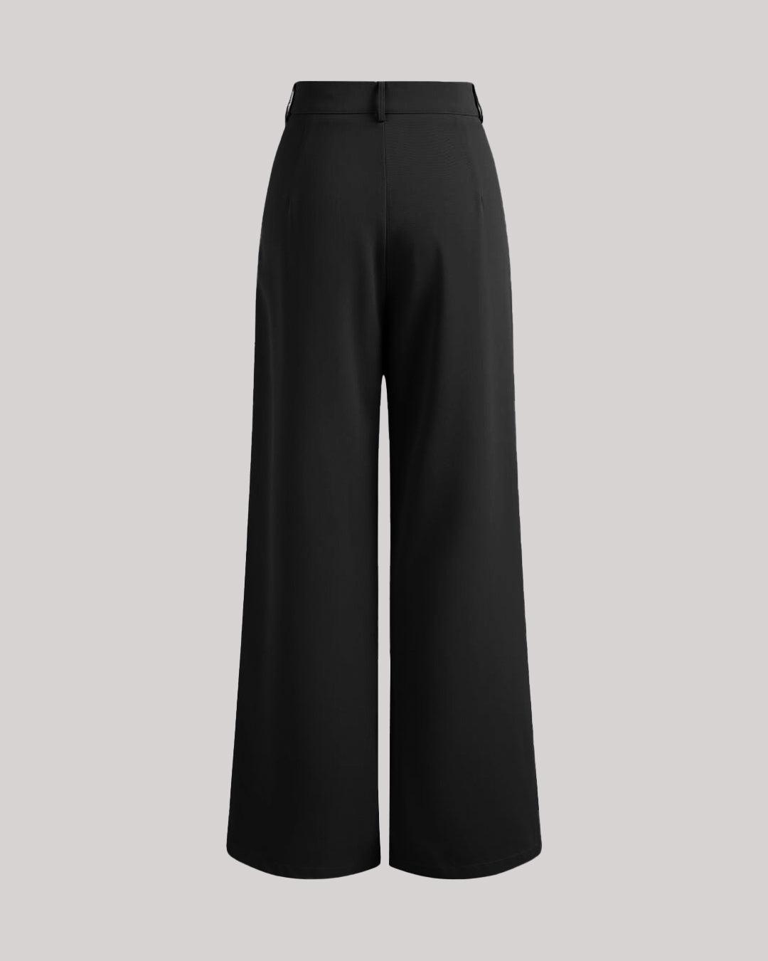 High Rise Loose Fit Wide Leg Baggy Pants in Black
