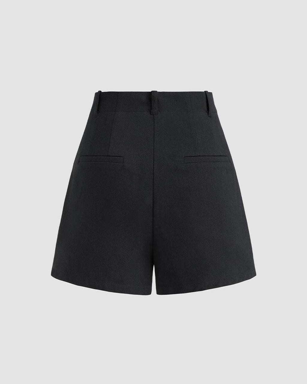 High Rise Solid Shorts In Black