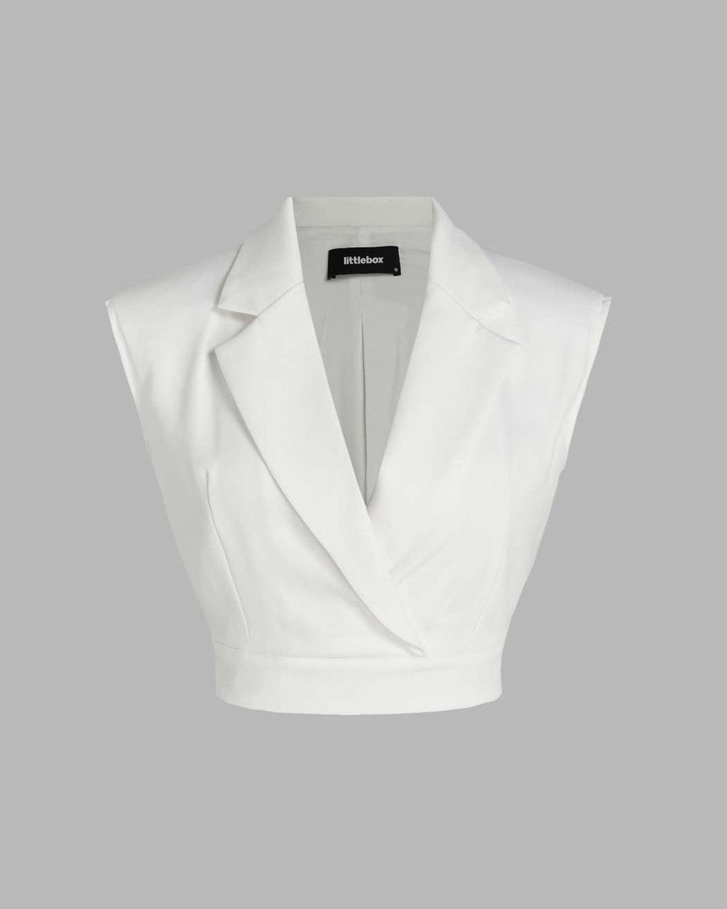 High Waist Pleated Pants With Tailored Vest Style Top In White