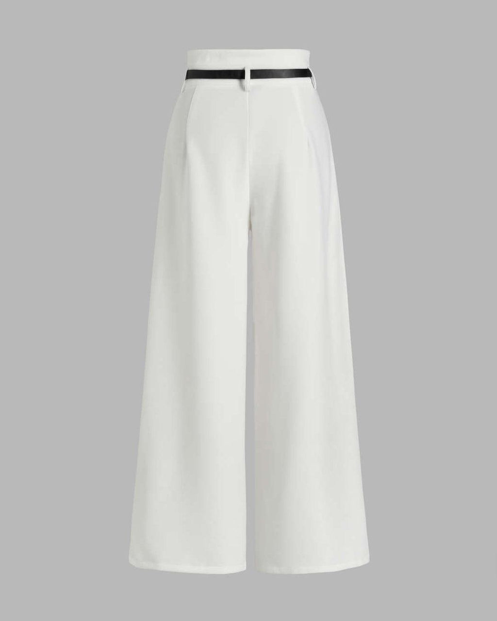High Waist Pleated Pants With Tailored Vest Style Top In White