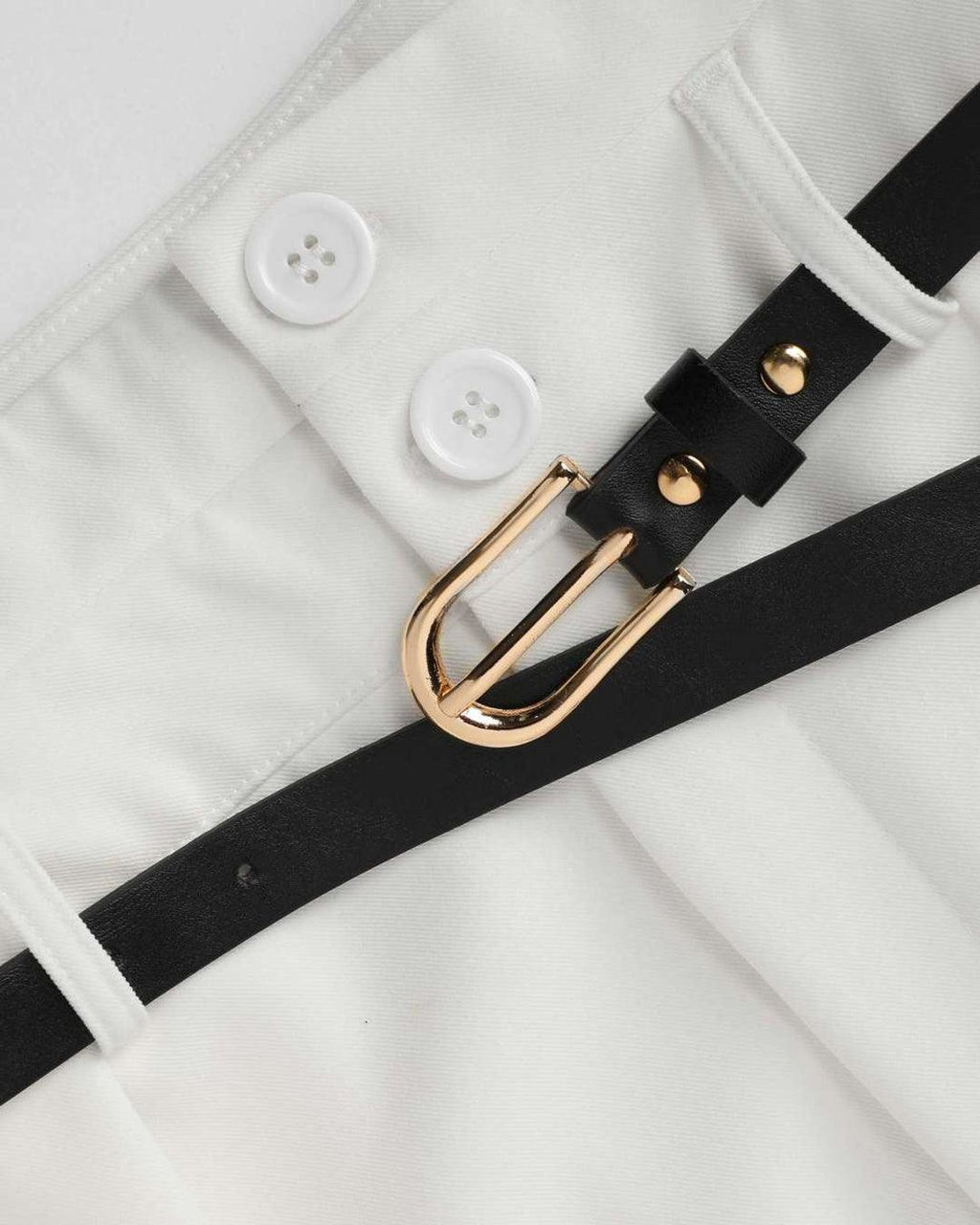 High Waist Pleated Trousers In White