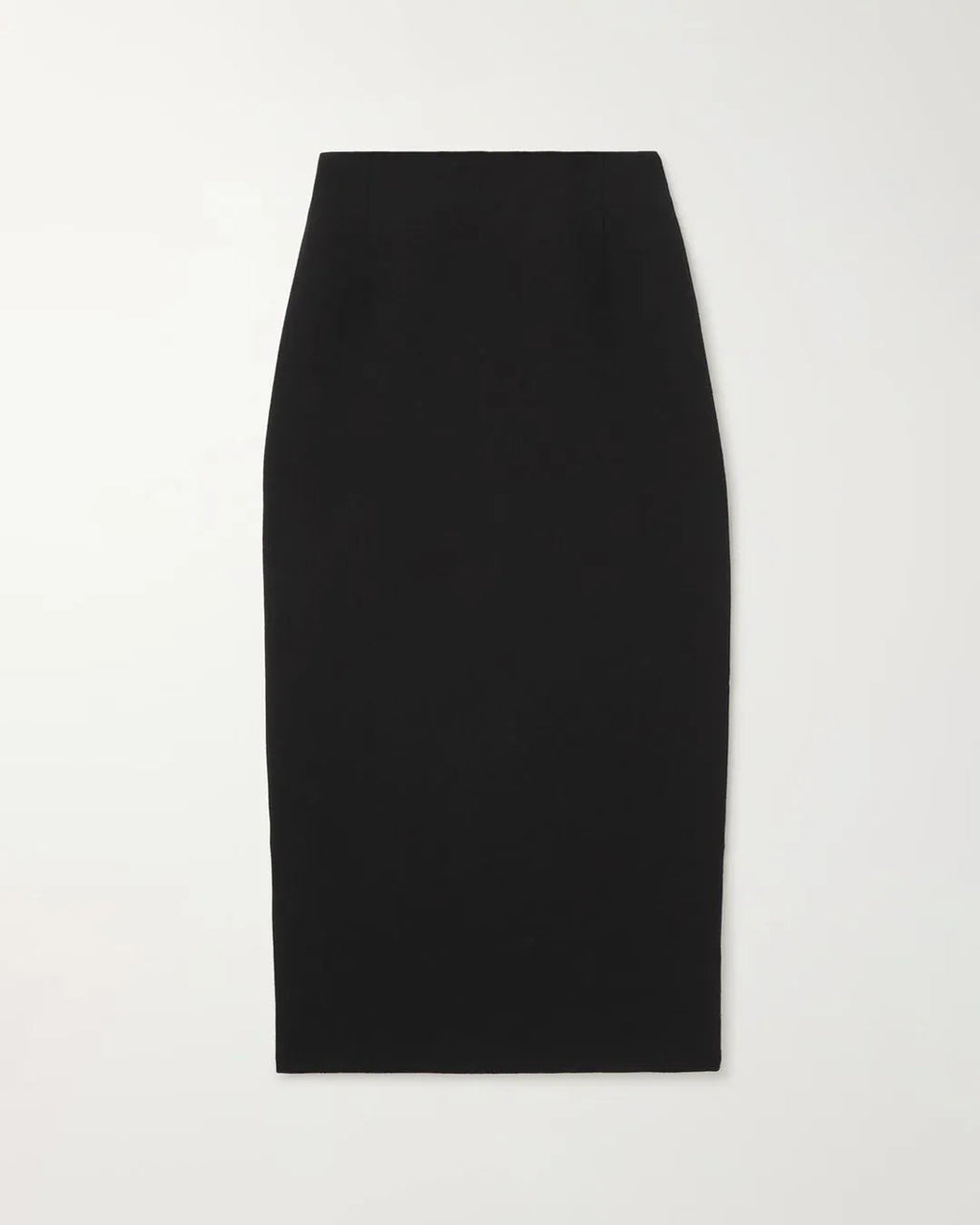 High Waisted Solid Split Thigh Skirt In Black