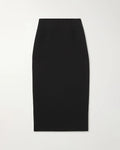 High Waisted Solid Split Thigh Skirt In Black