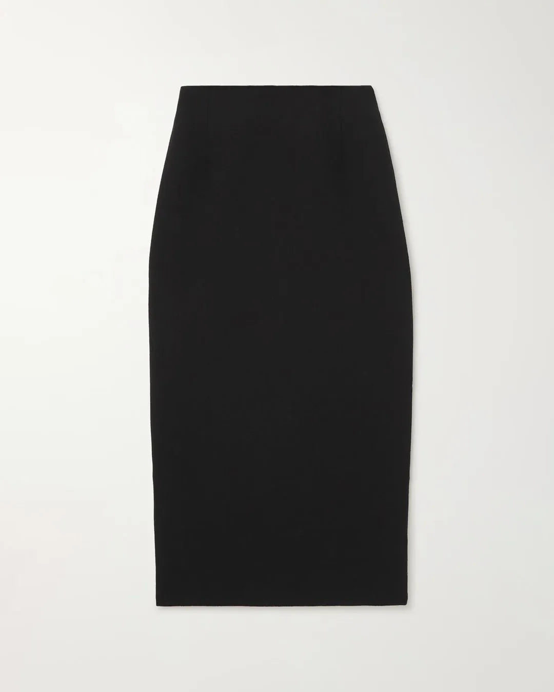 High Waisted Solid Split Thigh Skirt In Black