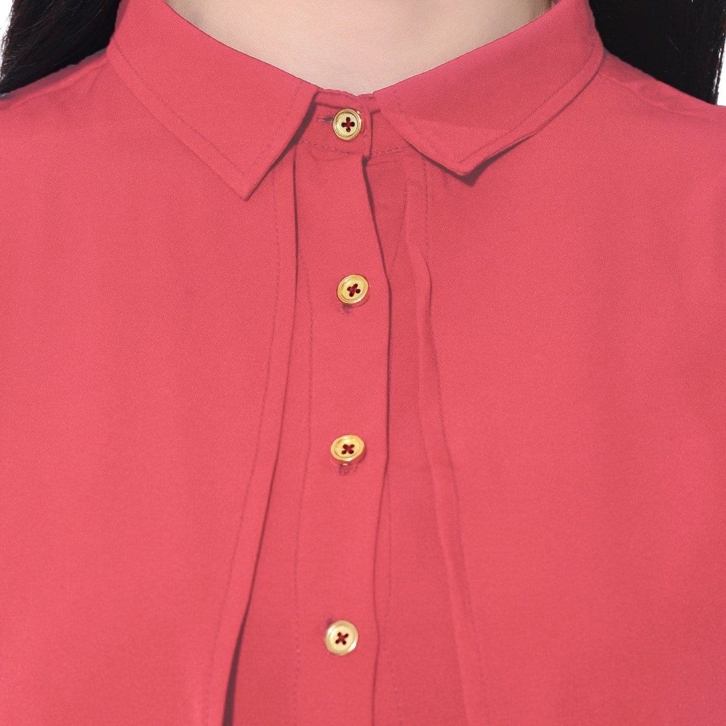 Ruffle Overlay Crepe Shirt