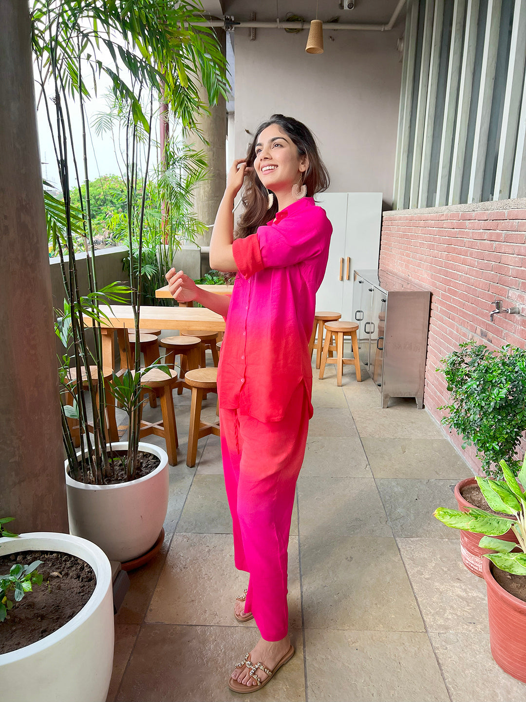 The Alia Set - Shaded Cotton Linen 2 Piece Set