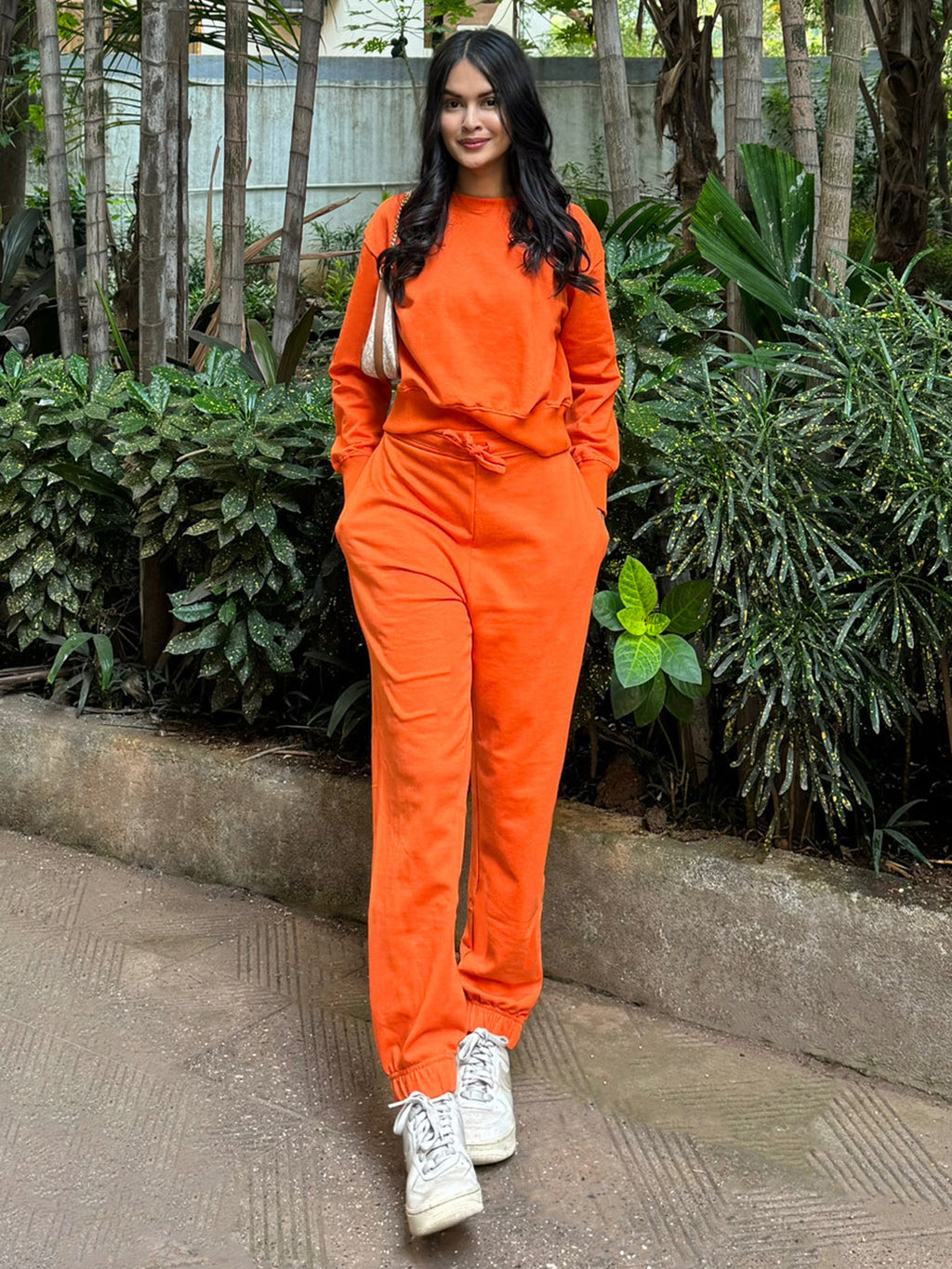 Cotton Sweatshirt and Jogger Set - Pinkkup