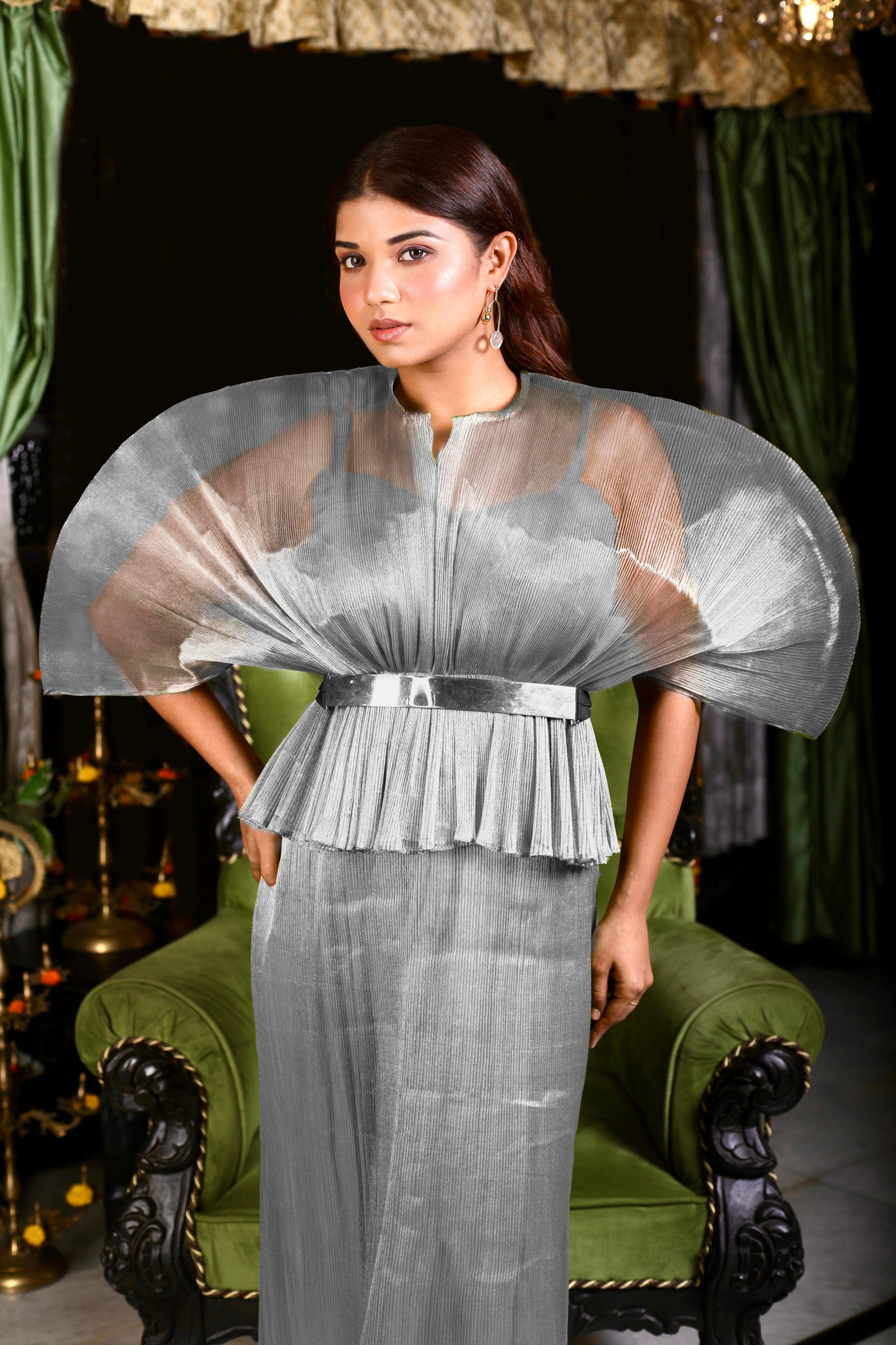 Pleated Midi Skirt