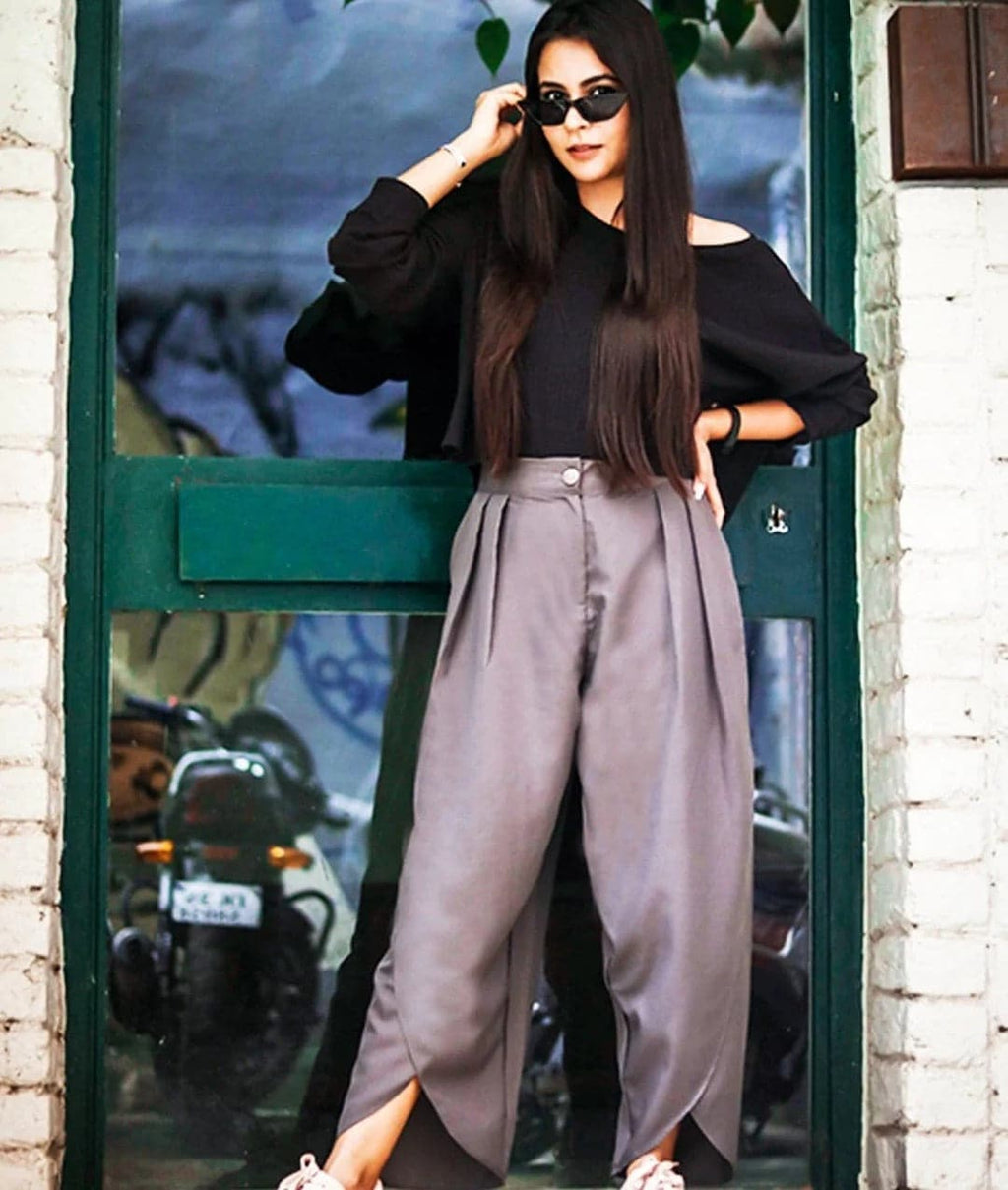 Adjustable Crepe Tulip Pants - Pinkkup