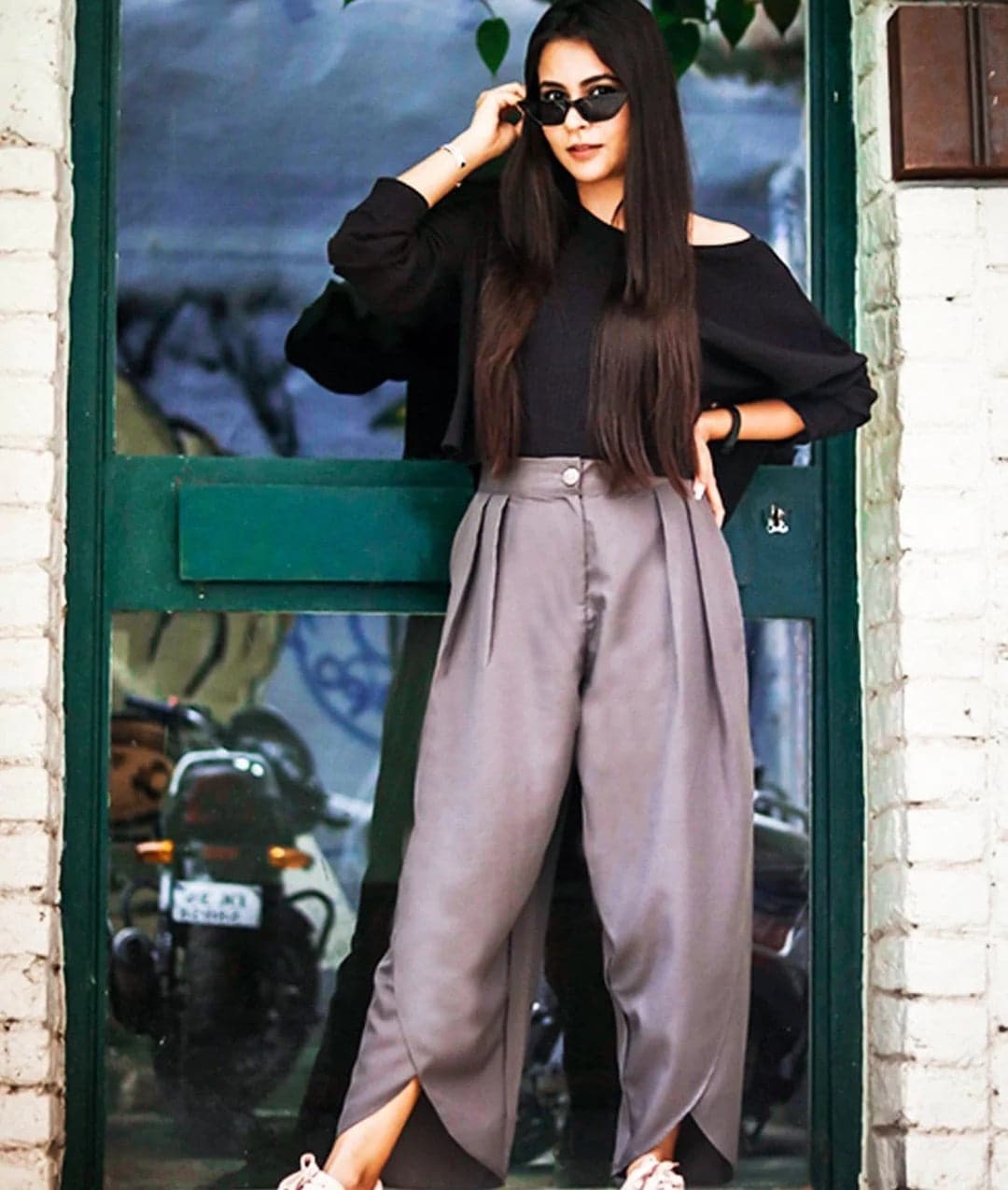 Adjustable Crepe Tulip Pants - Pinkkup