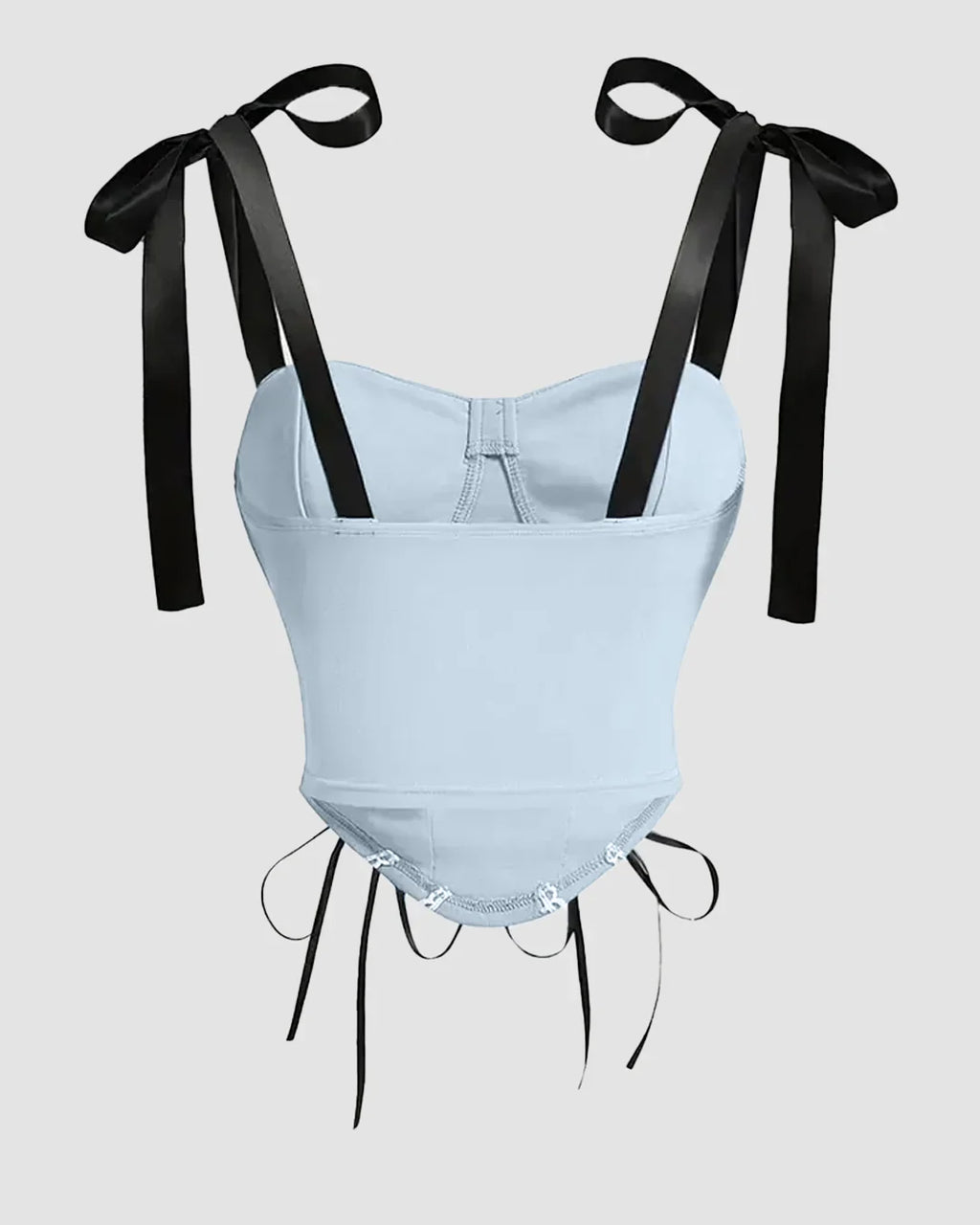 Ice Blue Strapless Camisole Summer Top With Tie